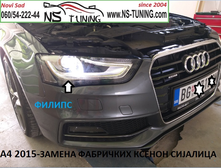 audi a4 b8.5 2013 xenon farovi d3s sijalica philips ugradnja novi sad tuning